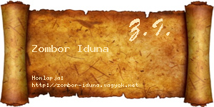 Zombor Iduna névjegykártya